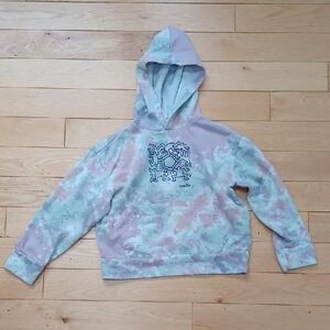 Kids Old Navy Tie-Dye Hoodie w/ Keith Haring Art (Size: 8)